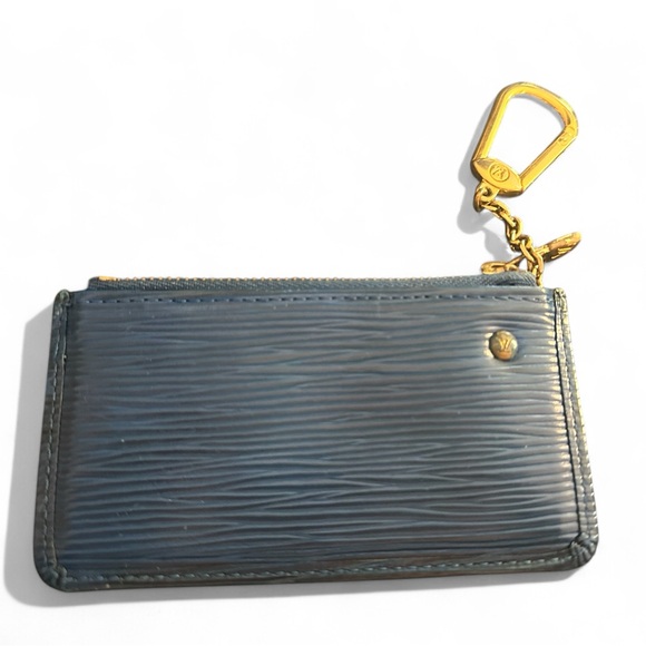 Authentic Louis Vuitton Epi Coin Noir Key Cles Blue - Picture 2 of 5